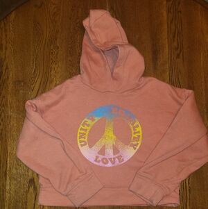 Girls Old Navy Orange Peace Sign Fleece